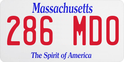 MA license plate 286MD0