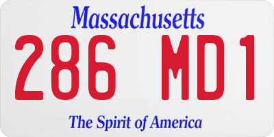 MA license plate 286MD1
