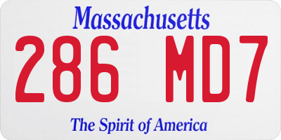 MA license plate 286MD7