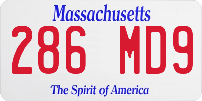 MA license plate 286MD9