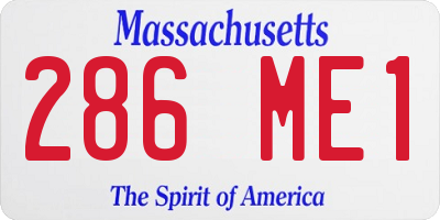MA license plate 286ME1