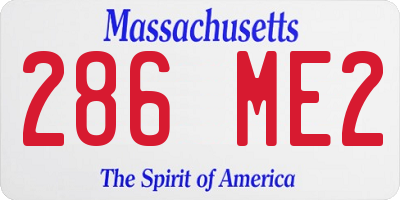 MA license plate 286ME2