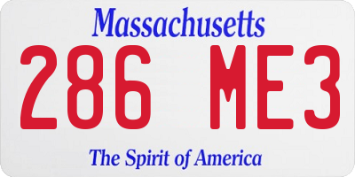 MA license plate 286ME3