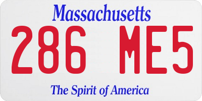 MA license plate 286ME5