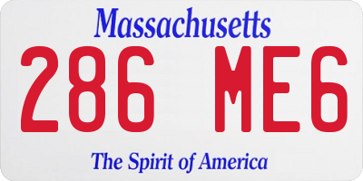 MA license plate 286ME6