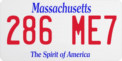 MA license plate 286ME7