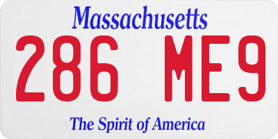 MA license plate 286ME9