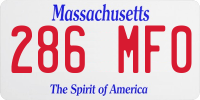 MA license plate 286MF0