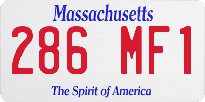 MA license plate 286MF1