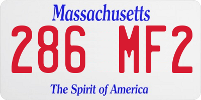 MA license plate 286MF2