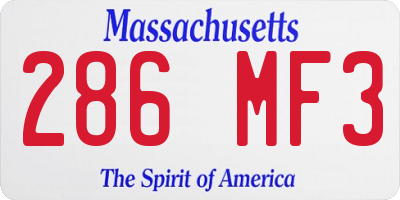 MA license plate 286MF3