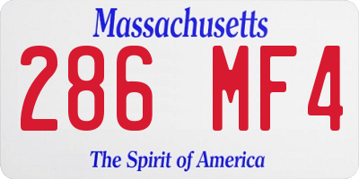 MA license plate 286MF4