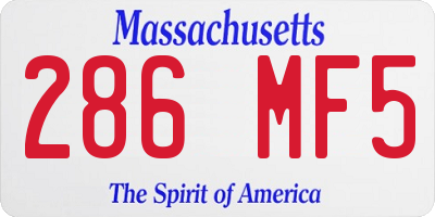 MA license plate 286MF5