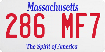MA license plate 286MF7