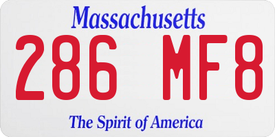 MA license plate 286MF8