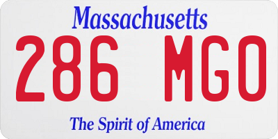 MA license plate 286MG0