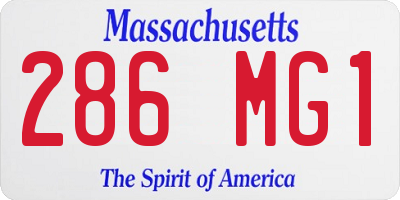MA license plate 286MG1