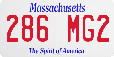 MA license plate 286MG2