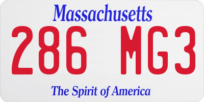 MA license plate 286MG3