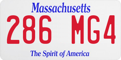 MA license plate 286MG4