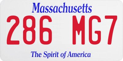 MA license plate 286MG7