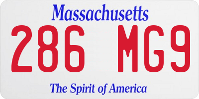 MA license plate 286MG9