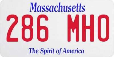 MA license plate 286MH0