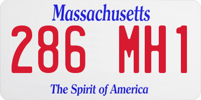 MA license plate 286MH1