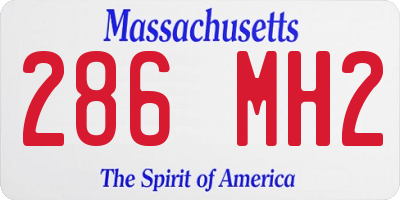 MA license plate 286MH2