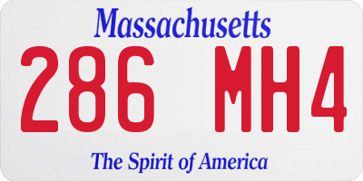 MA license plate 286MH4