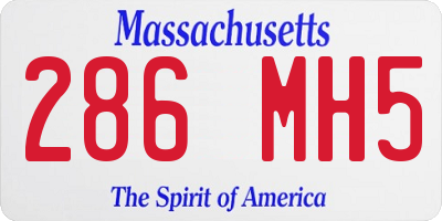 MA license plate 286MH5