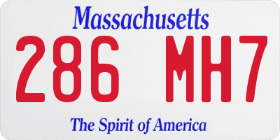 MA license plate 286MH7