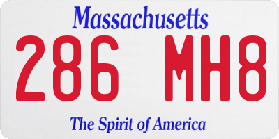MA license plate 286MH8