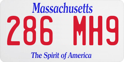 MA license plate 286MH9