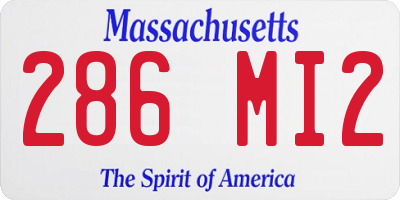 MA license plate 286MI2