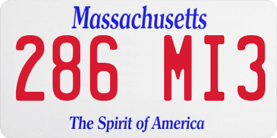 MA license plate 286MI3