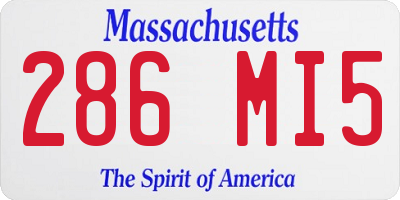 MA license plate 286MI5