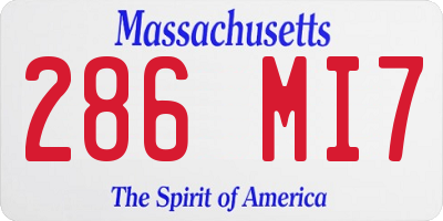 MA license plate 286MI7