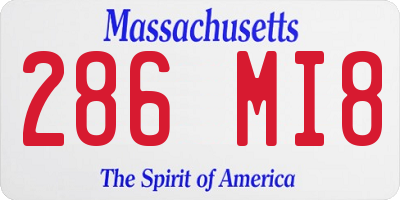 MA license plate 286MI8
