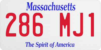 MA license plate 286MJ1