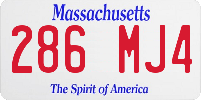 MA license plate 286MJ4