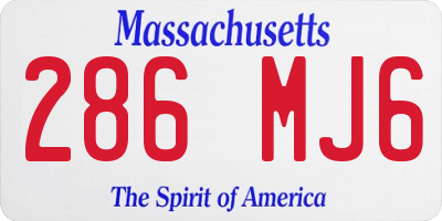 MA license plate 286MJ6