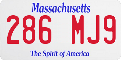 MA license plate 286MJ9