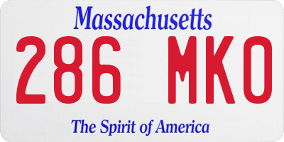 MA license plate 286MK0