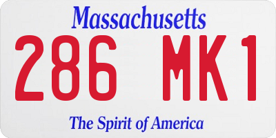 MA license plate 286MK1