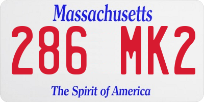 MA license plate 286MK2