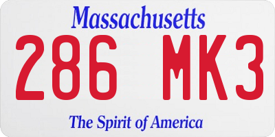 MA license plate 286MK3