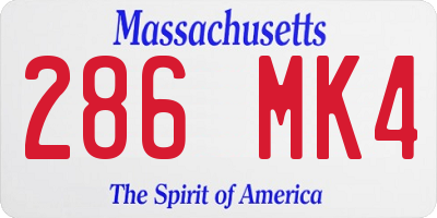 MA license plate 286MK4