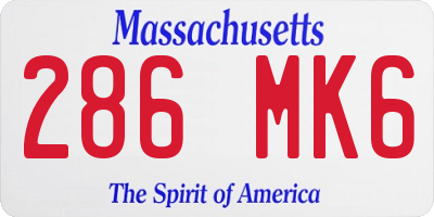 MA license plate 286MK6
