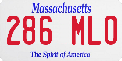 MA license plate 286ML0